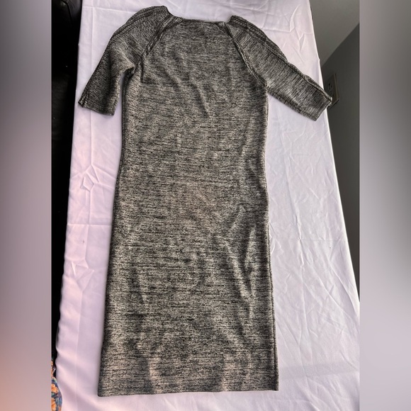 HALSTON body con tight herve leger feel gray Dress size small - Picture 1 of 4